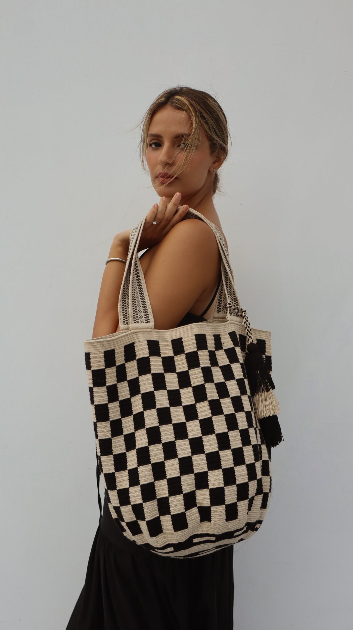 Checkered Sand Tote